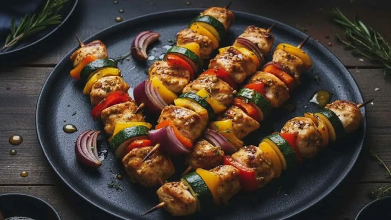 Grilled Chicken Skewers Dinner - featured