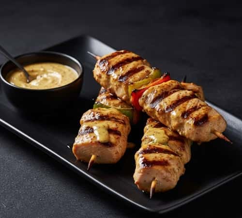 Grilled Chicken Skewers Dinner - served