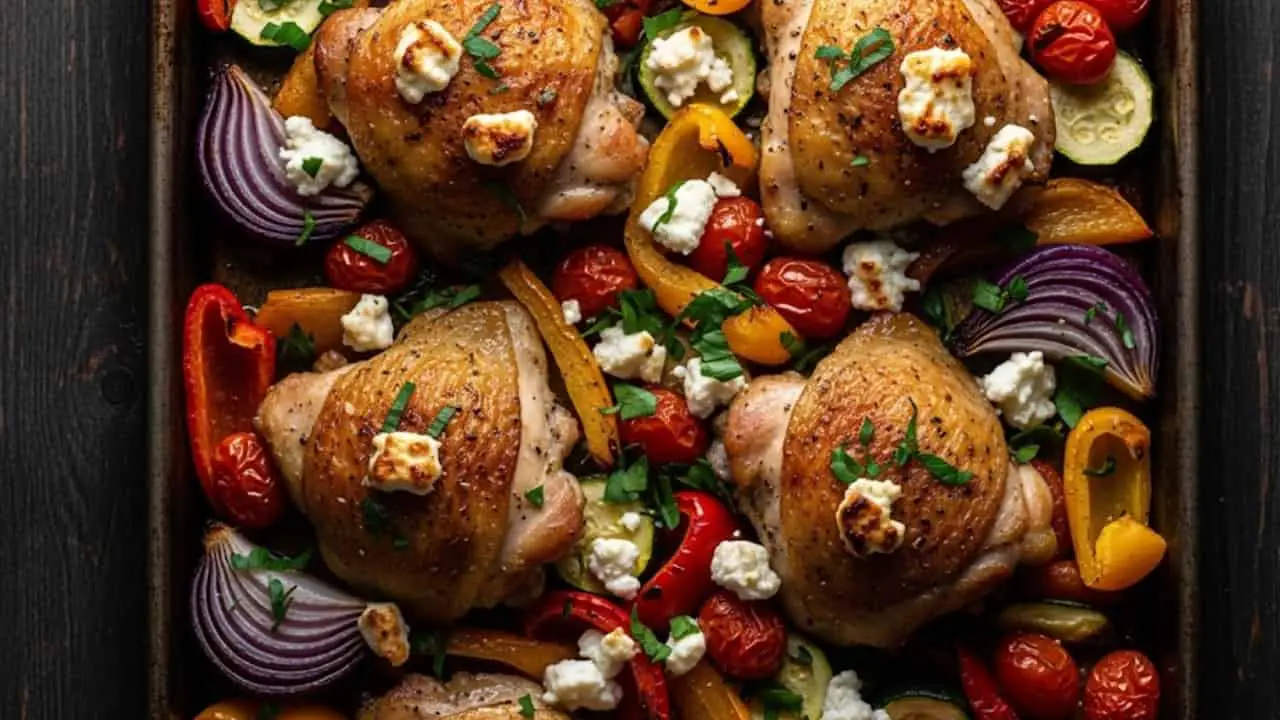 Mediterranean Sheet Pan Dinner Recipe - featured
