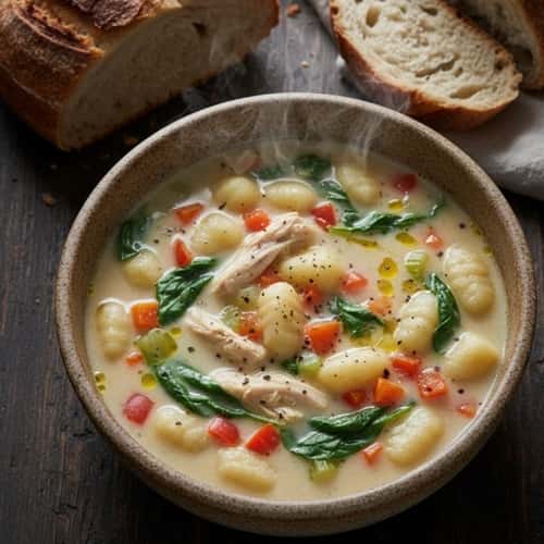 Rotisserie Chicken Gnocchi Soup Recipe - completed