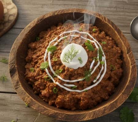 Serving This Mongolian Ground Beef Dish