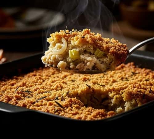 Thanksgiving Day Dressing Recipe - served