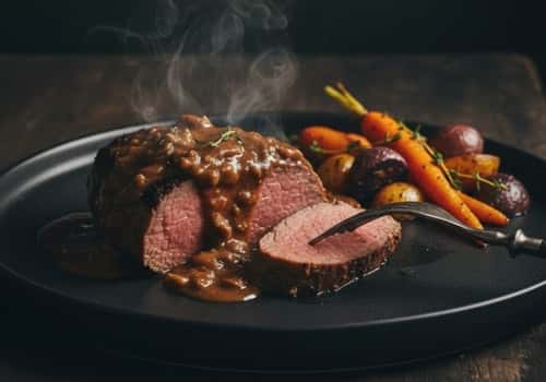 Unique Cream of Mushroom Beef Roast Crockpot Recipe - served