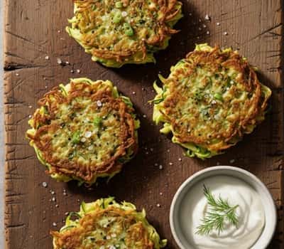 Zucchini Fritters with Dipping Sauce