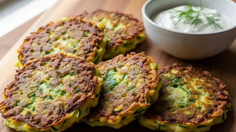 Zucchini Fritters with Dipping Sauce - featured