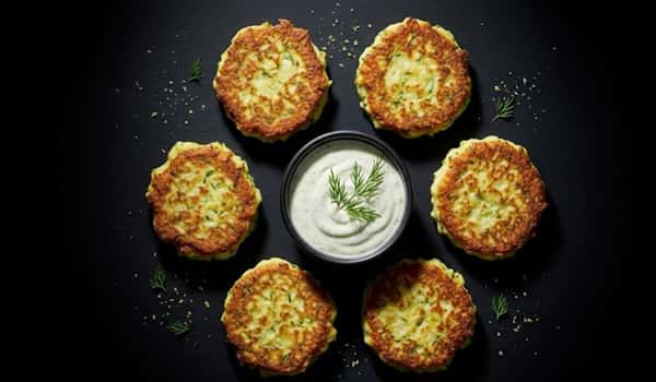 Zucchini Fritters with Dipping Sauce