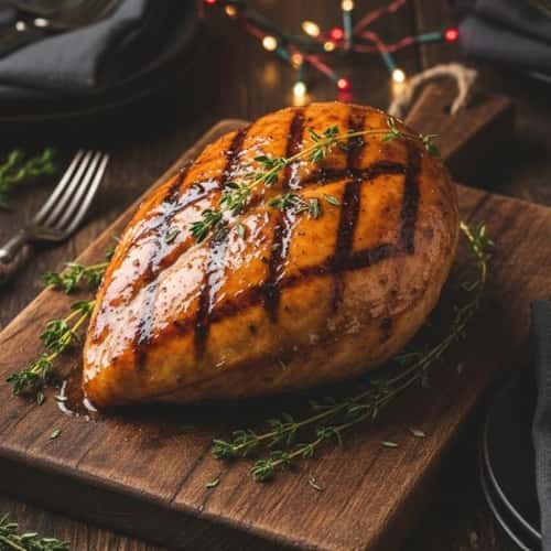 1. Maple-Bourbon Glazed Grilled Turkey Breast