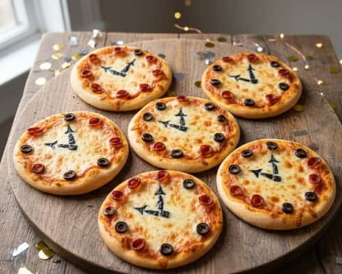 1. Midnight Clock Pizzas with Edible Countdown