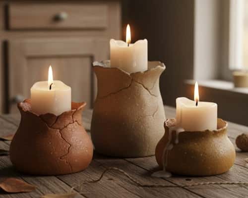 10. Rustic Candle Holders