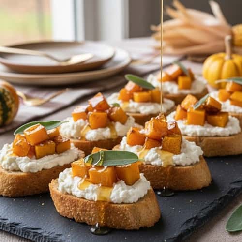 2. Butternut Squash and Sage Crostini with Whipped Goat Cheese