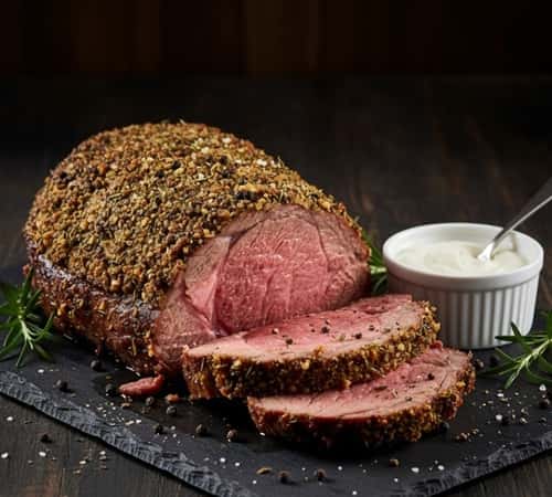 2. Garlic-Herb Prime Rib with Horseradish Cream