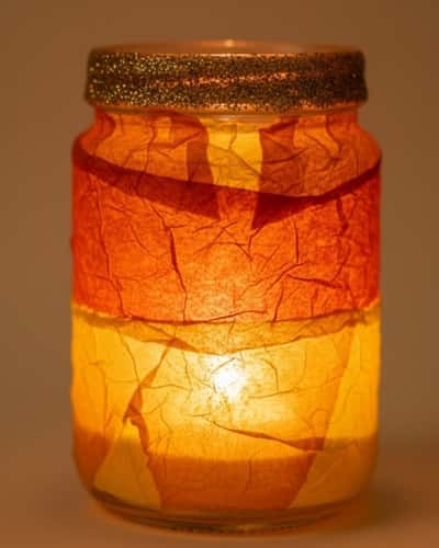 2. Jar Lanterns with Tissue Paper Wraps