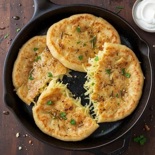 2. Latke-Crusted Garlic Flatbread