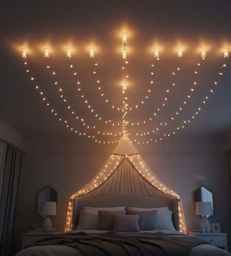 2. Menorah String Light Canopy