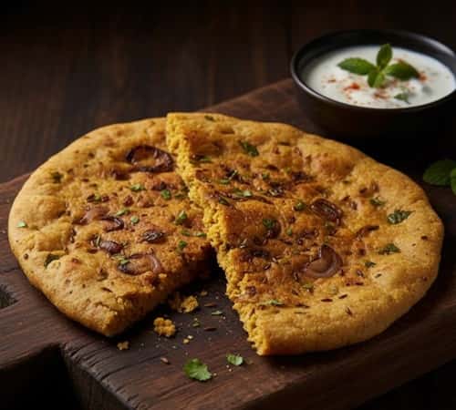 2. Missi Roti with Caramelized Onions