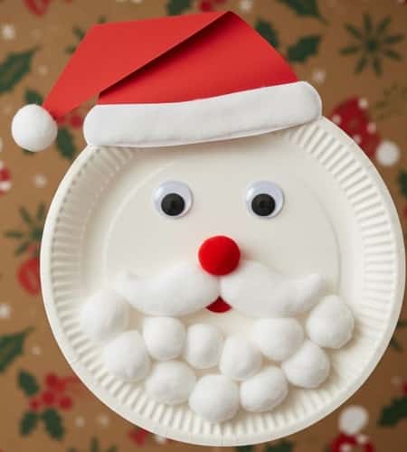 2. Santa Face Paper Plate