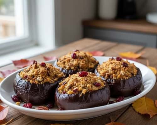 2. Stuffed Baby Eggplants with Thanksgiving Sausage Mix