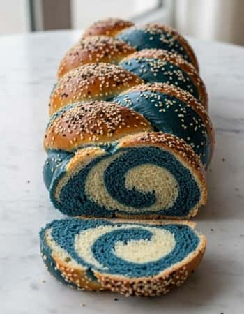 3. Blue and White Swirl Challah