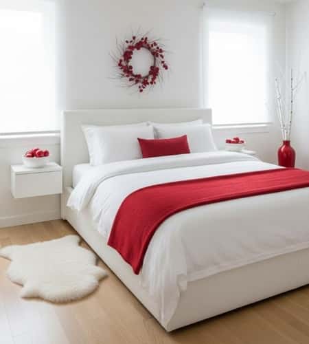 3. Minimalist Scandinavian Christmas Bedroom