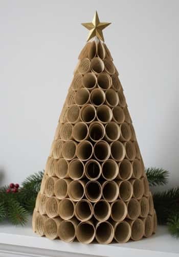 3. Rolled Paper Christmas Tree Centerpiece