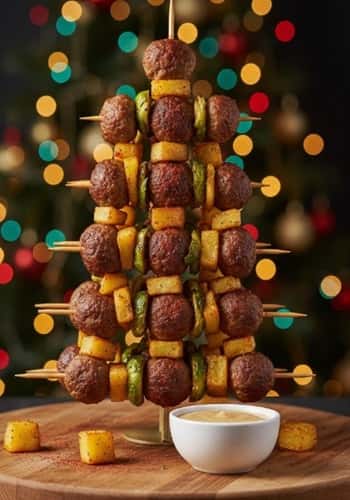 3. Swedish Meatball Christmas Tree Skewers