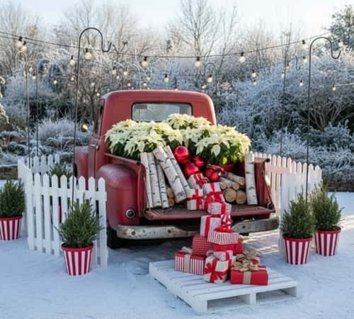 3. The Vintage Truck Vignette Garden