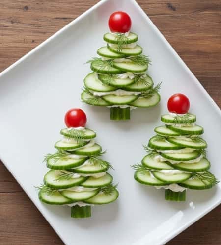 4. Christmas Tree Cucumber Stacks