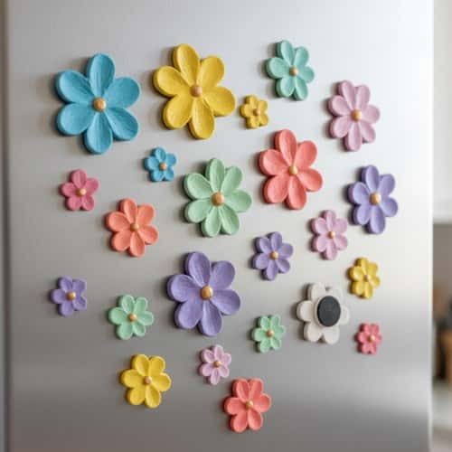 4. Clay Flower Magnets