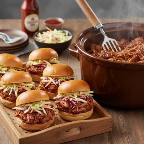 4. Slow Cooker Pulled Pork Sliders with Apple Slaw