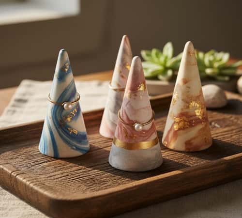 5. Clay Ring Cones with Character