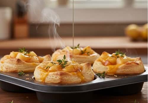 6. Apple Cheddar Puff Pastry Bites with Hot Honey