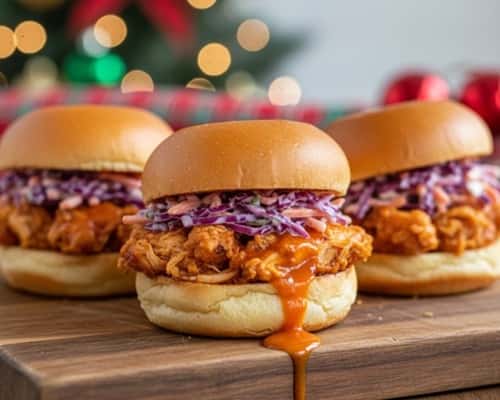 6. Buffalo Chicken Sliders with Ranch Slaw