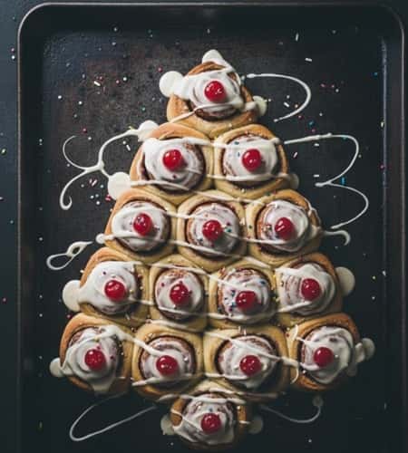 6. Cinnamon Roll Christmas Tree (Pull-Apart Style)