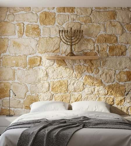 6. Jerusalem Stone Texture Feature Wall