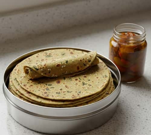 6. Methi Thepla with Yogurt Marinade