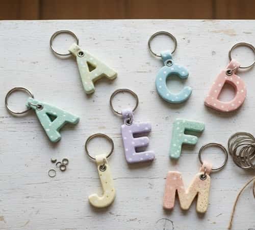 6. Name Letter Keychains