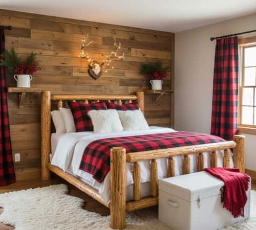 6. Rustic Lodge Christmas Sleeping Quarters