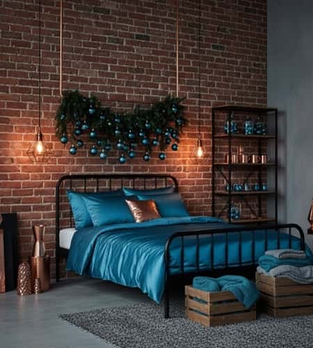 6. Teal and Copper Industrial Christmas Twist