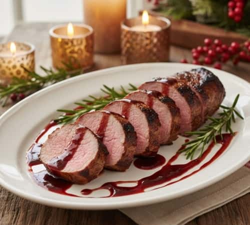 7. Grilled Pork Tenderloin with Cranberry-Balsamic Reduction