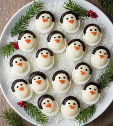 7. Penguin Deviled Eggs