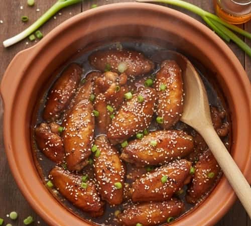 7. Slow Cooker Honey Garlic Chicken Wings