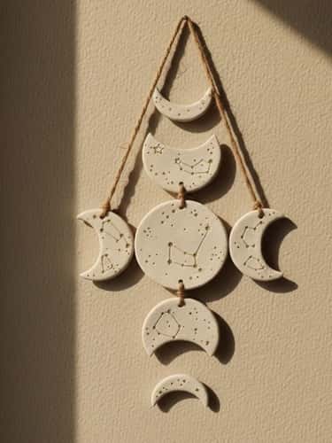 8. Boho Moon Phase Wall Hanging