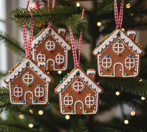 8. Gingerbread House Ornaments
