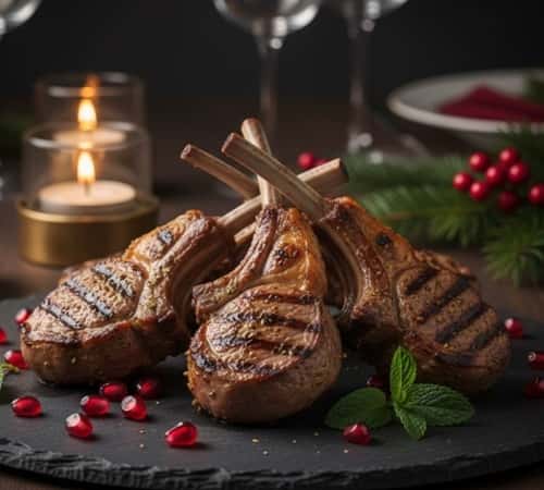 8. Grilled Lamb Chops with Mint-Pomegranate Marinade