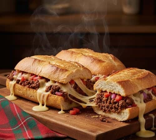 9. Cheeseburger Stuffed Garlic Bread Boats