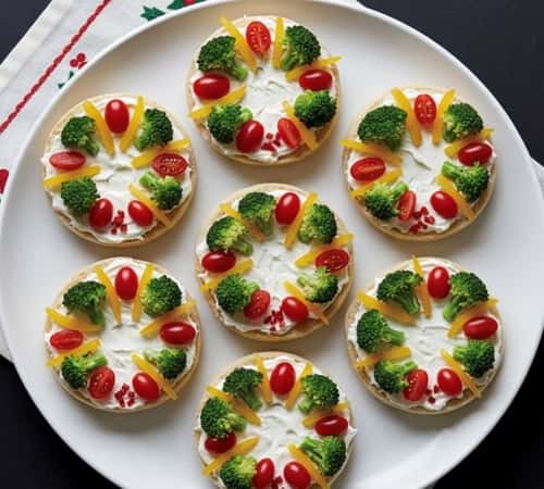 9. Wreath Veggie Pizza Bites