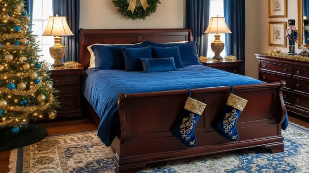 Blue Christmas Bedroom Ideas - featured
