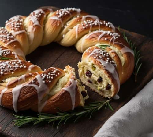 Instructions To Make Cardamom Cream Cheese Christmas Wreath