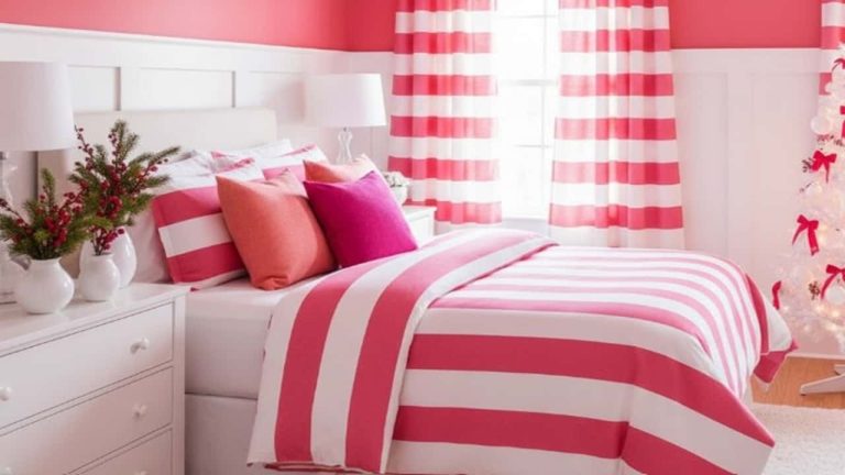 Pink Christmas Bedroom Ideas - featured