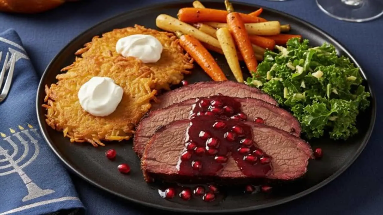 Slow-cooked Beef Brisket Dinner For Hanukkah - featured